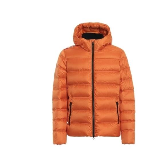 Rossignol Cesar Mens Orange Full-Zip Hooded Down Puffer Jacket Size M - Picture 1 of 11